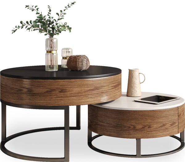 Donati Coffee Table - Walnut, 66cm Dia