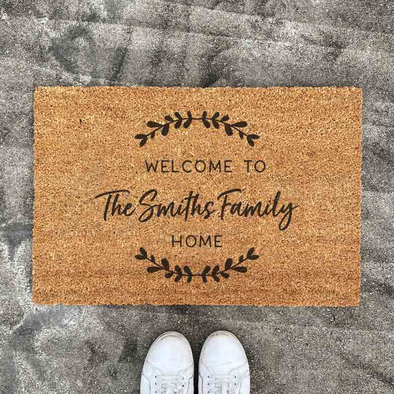 [Custom Family Name] Door Mat - Welcome To Design (Small, 40x60cm)