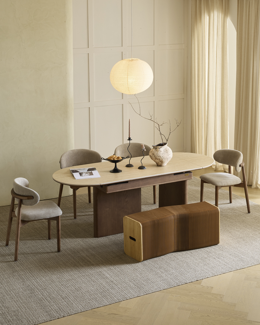 Alto 2m Extendable Dining Table - Solid Wood Top