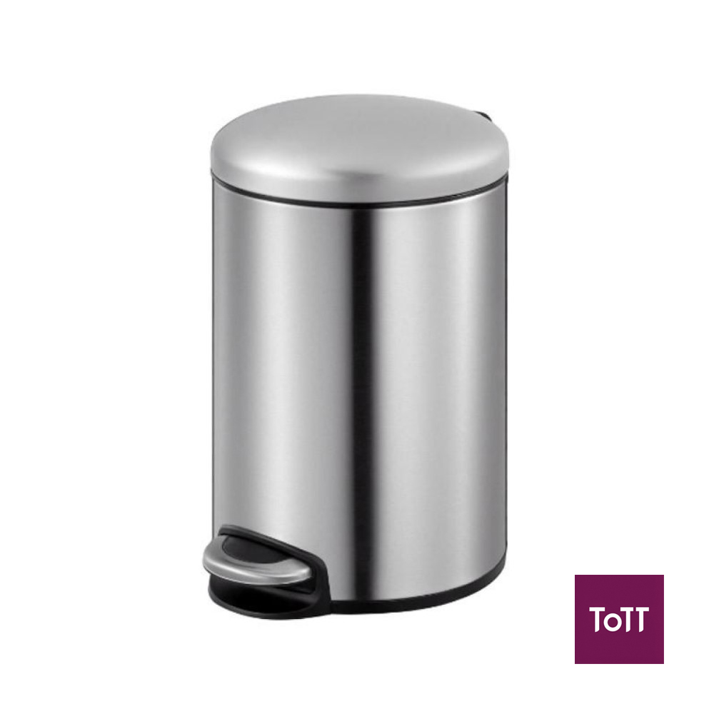 EKO Maggey Stainless Steel Round Step Bin With Soft Closing Lid 20L - Brushed Finishing