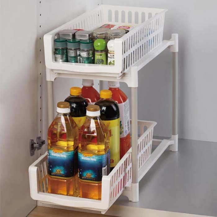 NITORI Sliding Tray 2-Tier - White