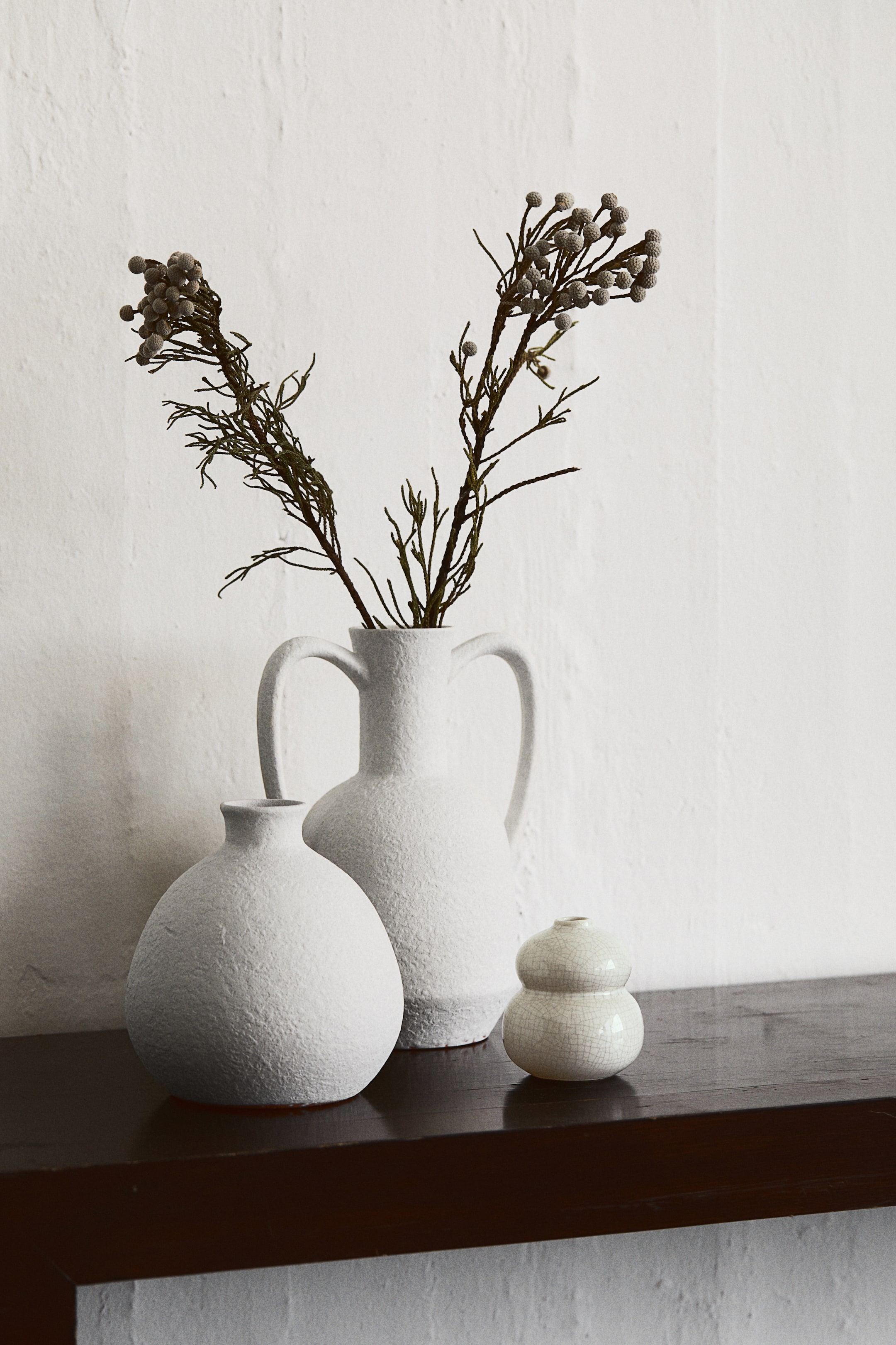 Small Stoneware Vase - White/patterned - H&M