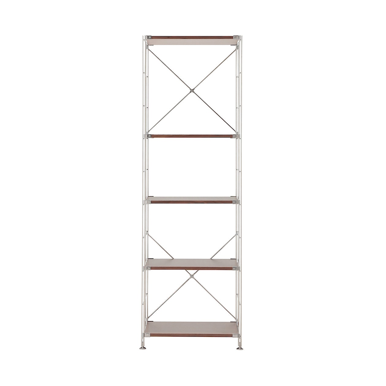 Stainless Steel Unit Shelf - Walnut Shelf Set L, W58 x D41 x H175.5 cm