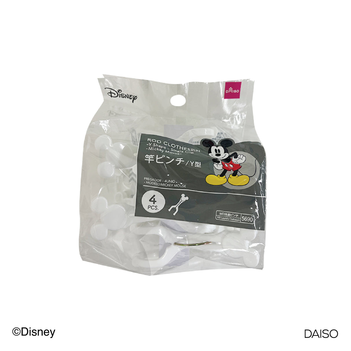 Disney Rod Clothespin Y Shape Single Clip Mickey Mouse