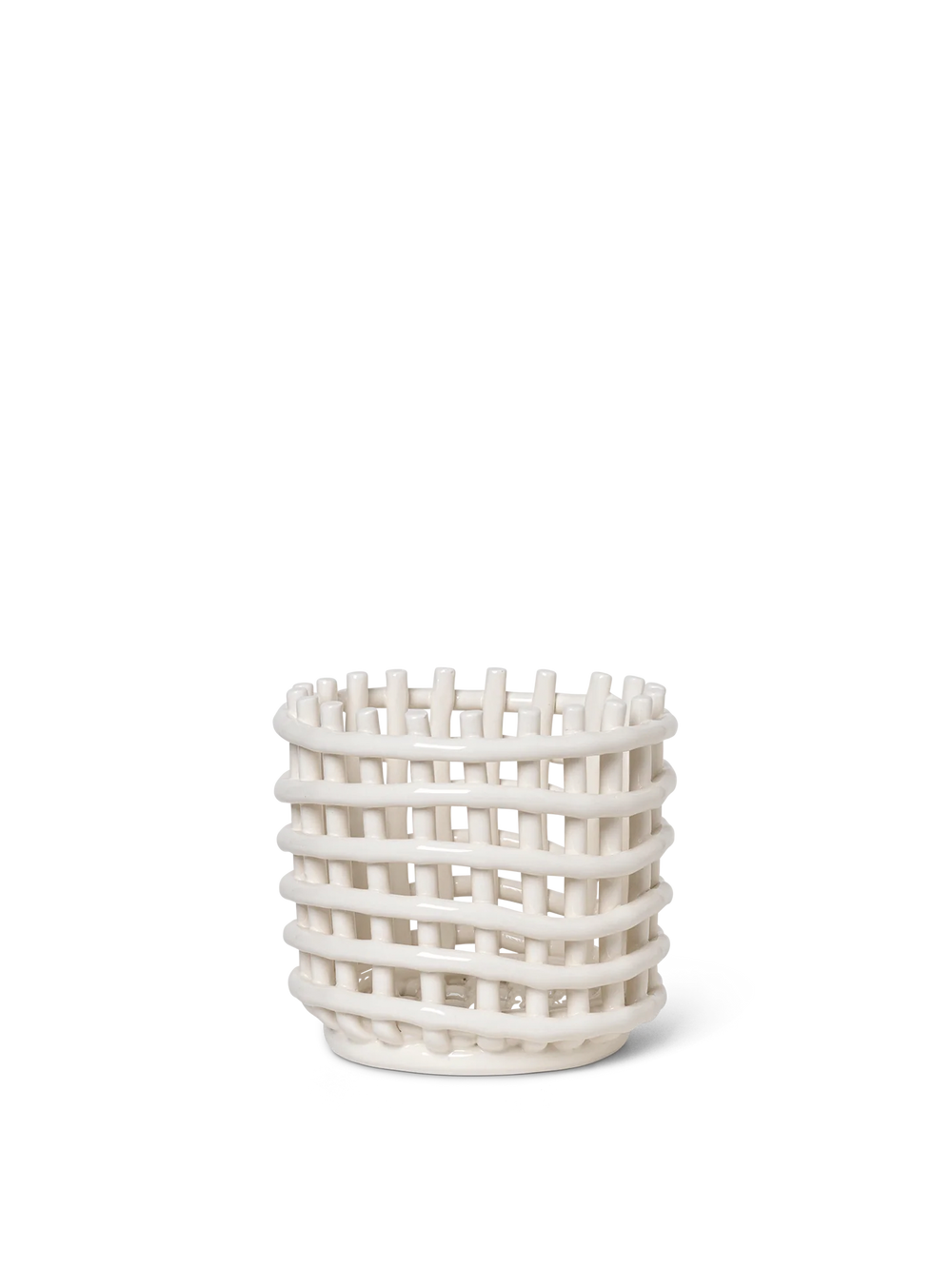 Ceramic Basket in Off-White - Small by Ferm Living