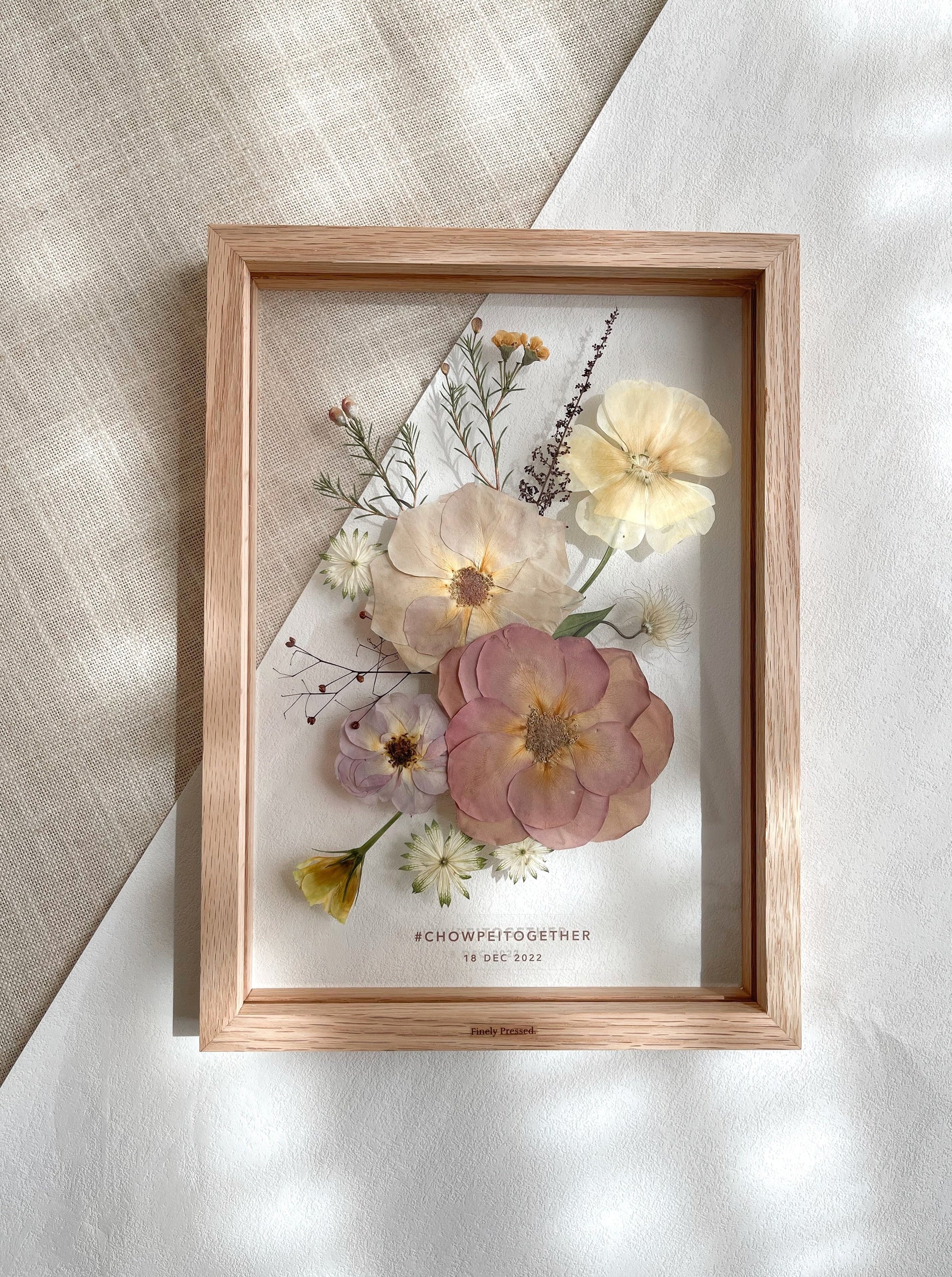 A4 Pressed Flower Frame – Finely Pressed (Natural)