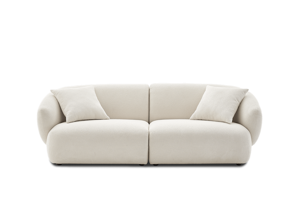 Auburn Performance Fabric 3 Seater Sofa - Chalk Bouclé