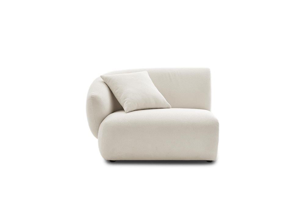 Auburn Performance Fabric Left Arm Sofa - Chalk Bouclé