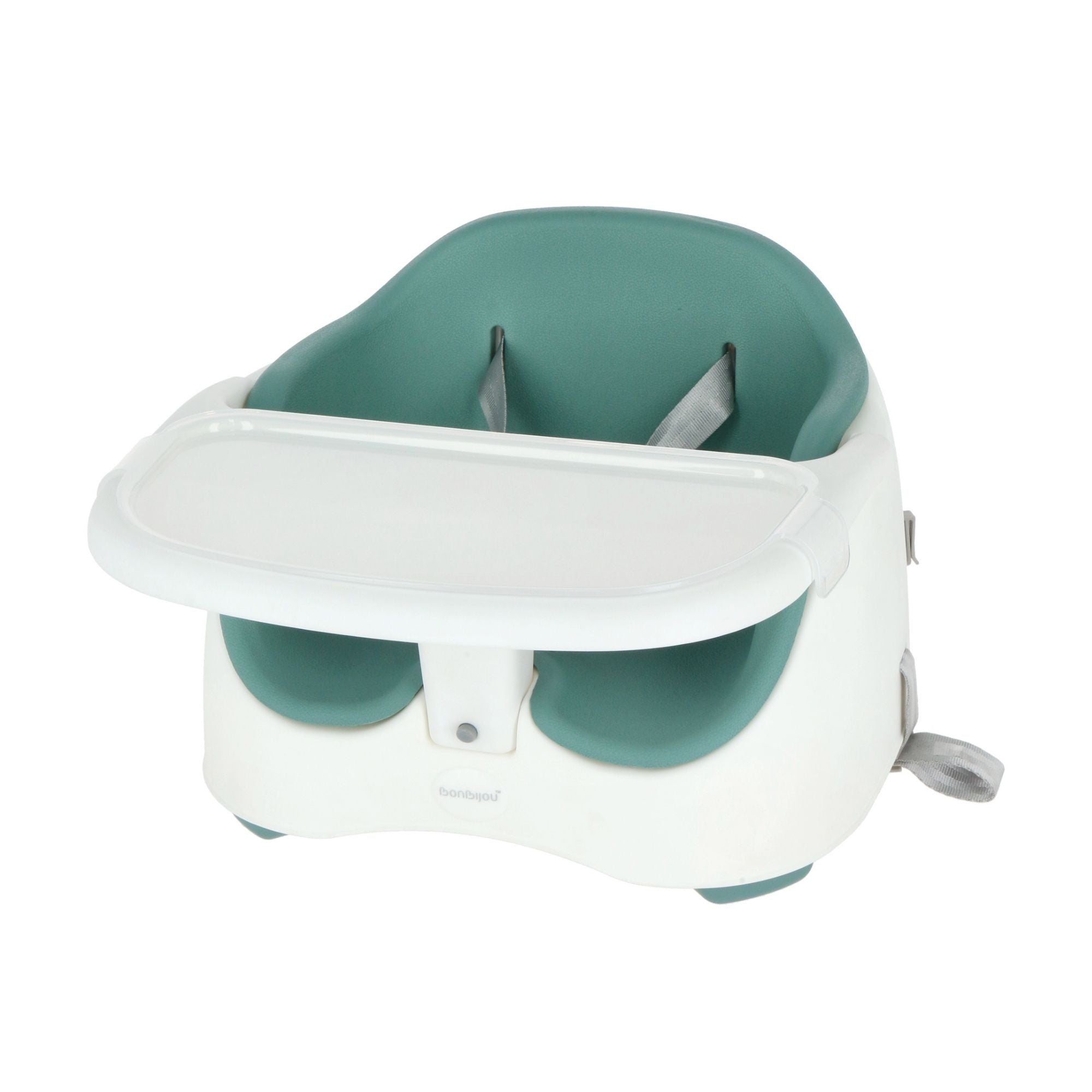 Bonbijou 3-In-1 Zee Seat Booster Seat, Baby Base & Step Stool - Seaweed Green