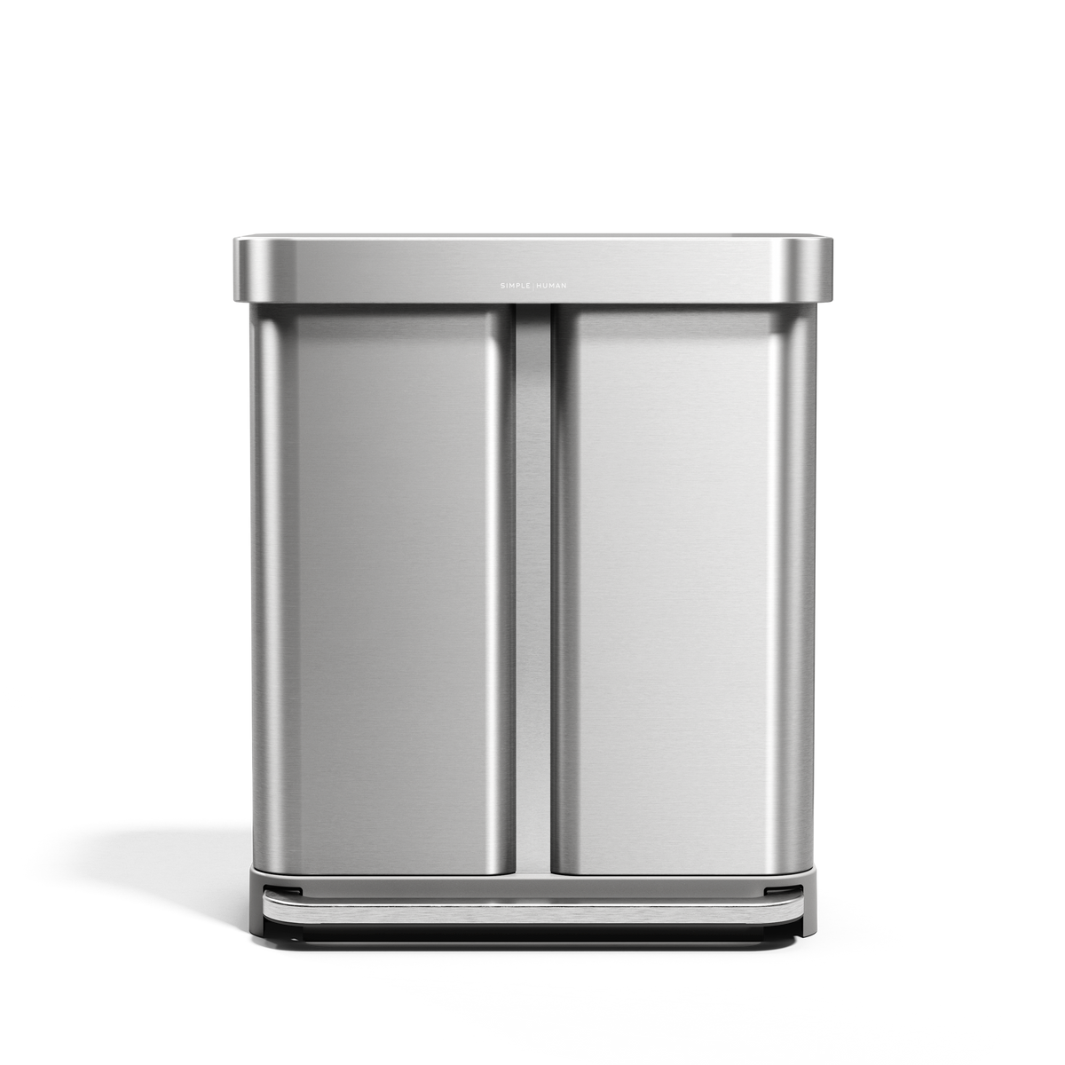 simplehuman 45L Rectangular Step Can with Liner Pocket - Brushed Stainless Steel