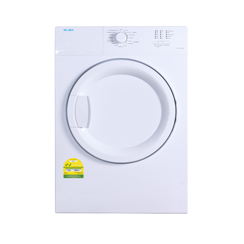 ELBA 7kg Air Vented Dryer - EBD 750 V - White