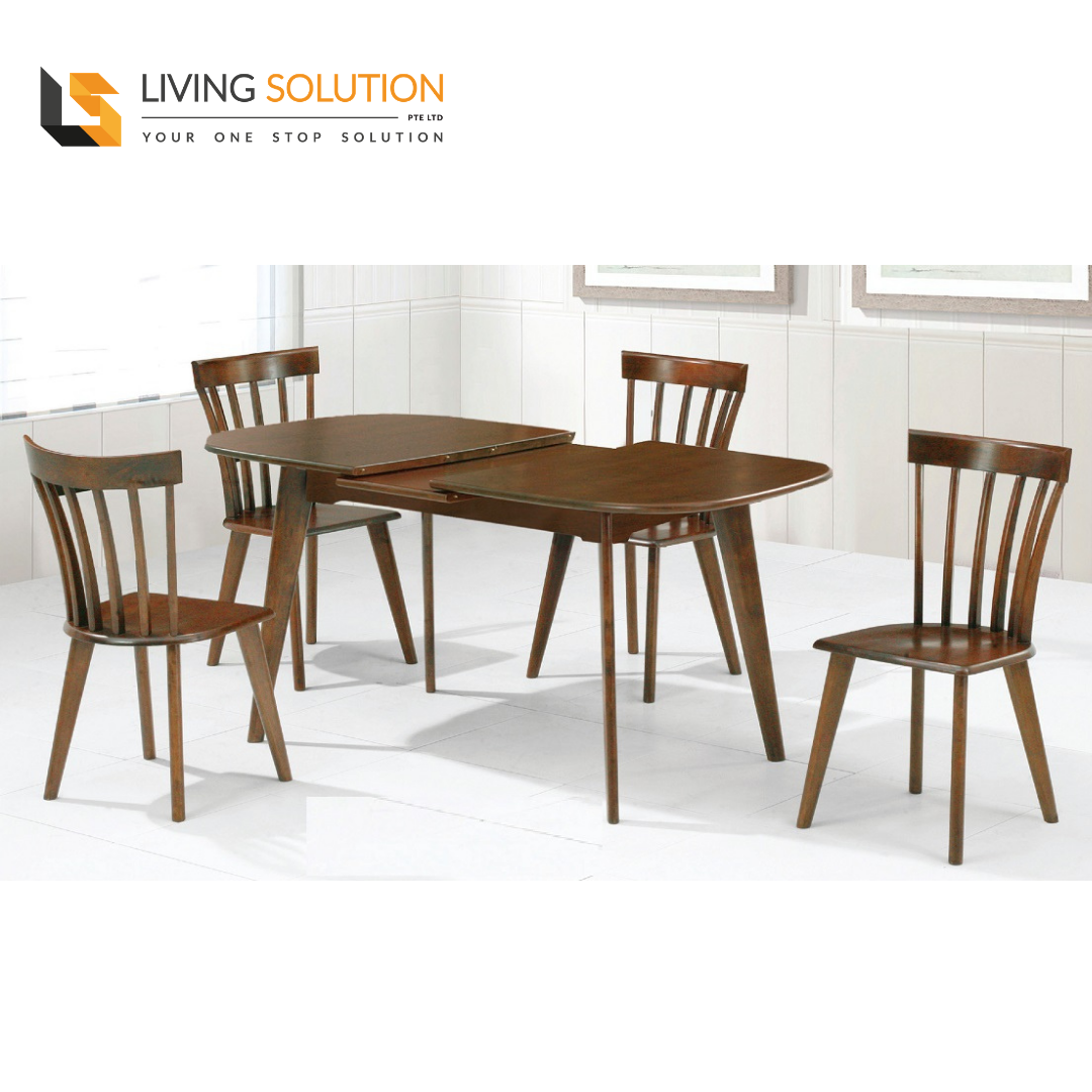 Gana Solid Wood Extendable Dining Set - 1+4 Dining Set