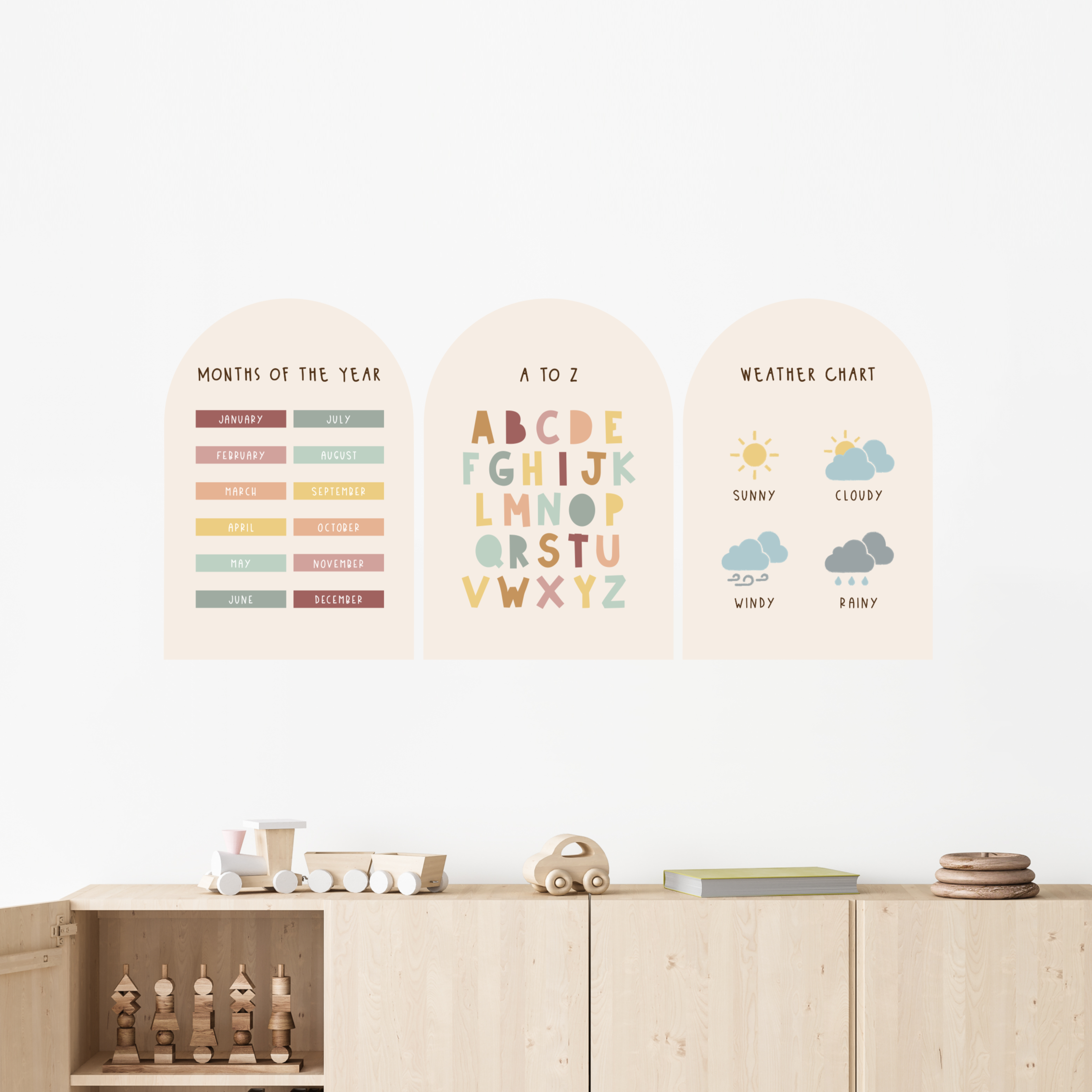 Urban Li'l Alphabet & Numbers Educational Learning Wall Decal for Kids - Single A4