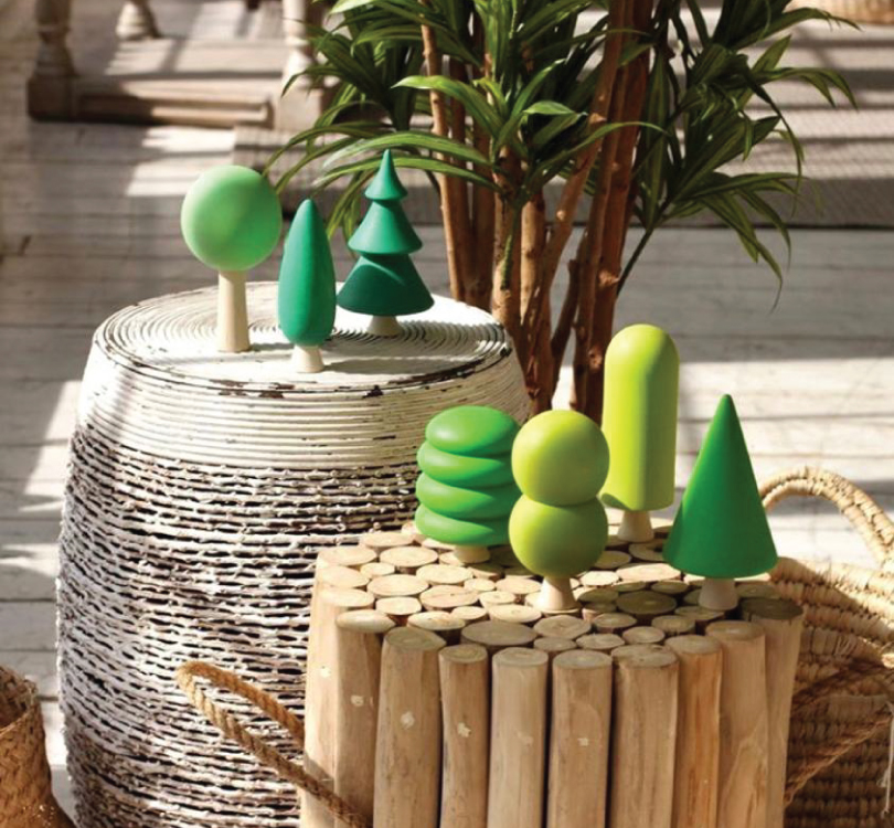 Wooden Trees - Green Forest