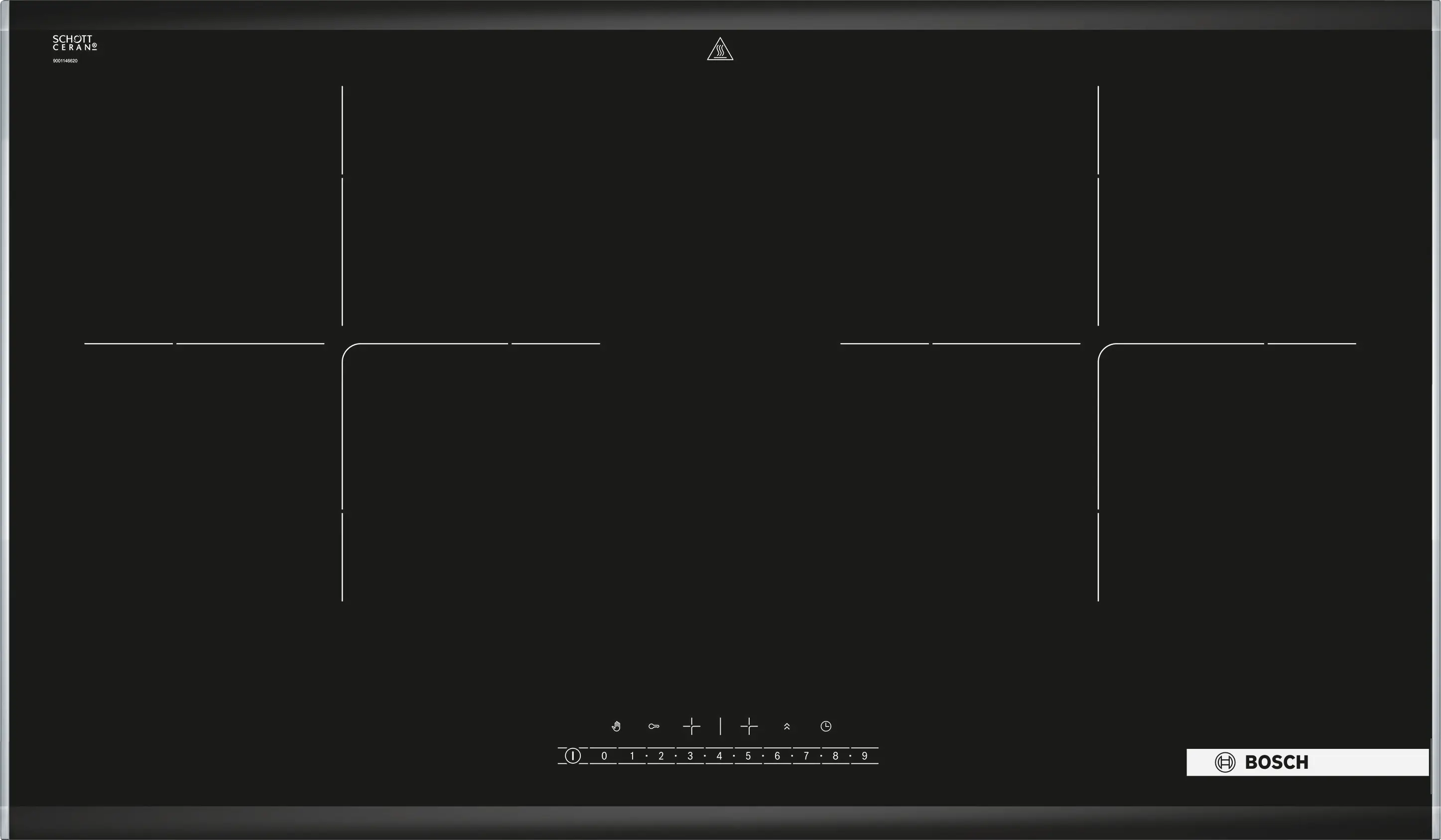 Bosch Series 6 Induction Hob 78 cm Surface Mount with Frame PPI82560MS - Black