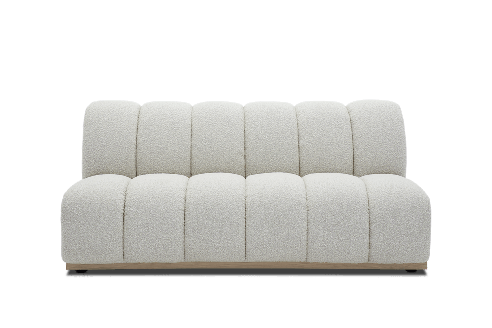 Marlow Performance Bouclé Armless 2 Seater Sofa - Performance White Quartz Bouclé