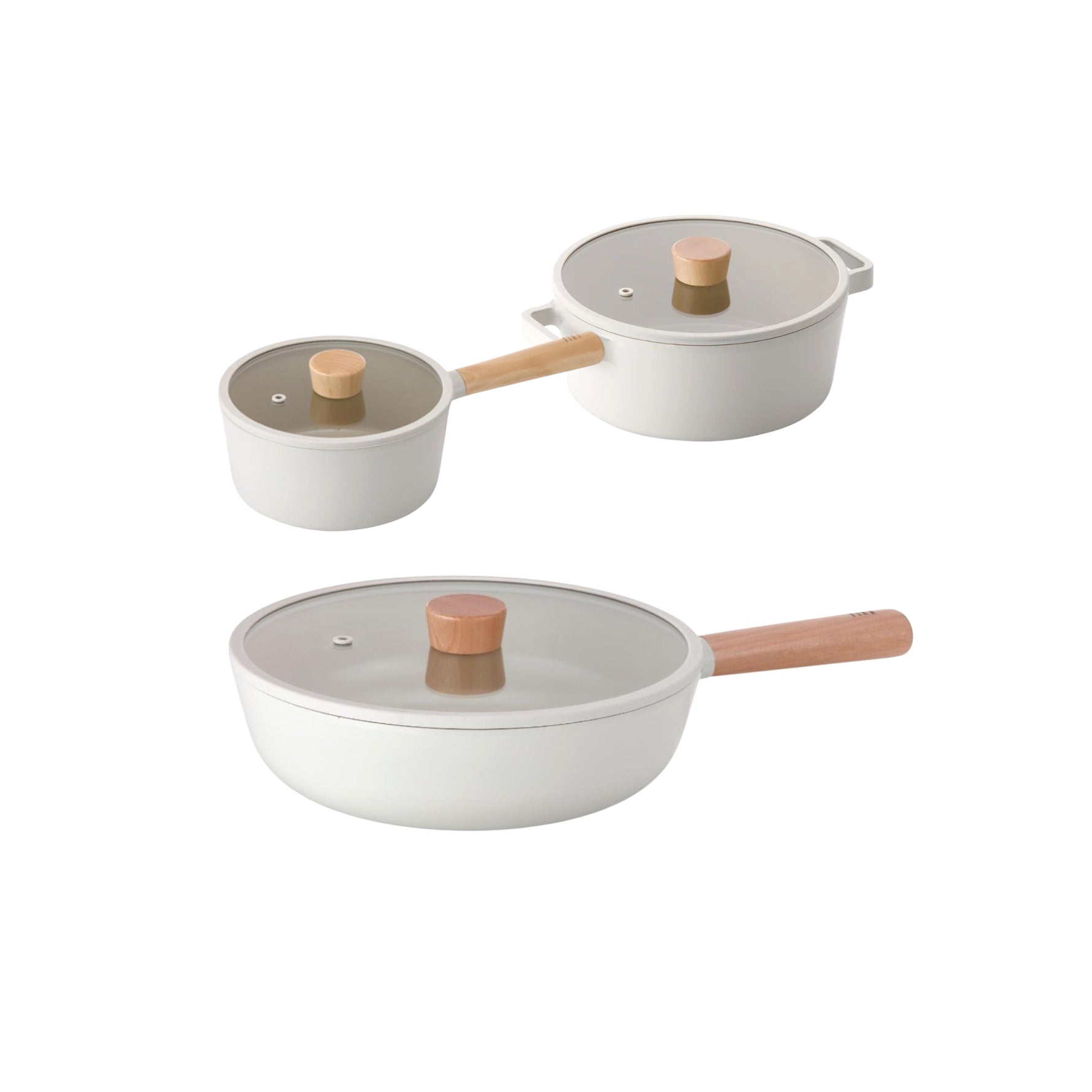 Neoflam FIKA Signature 6-Piece Cookware Set - Saucepan 18CM + Casserole 24CM + Wokpan 26CM