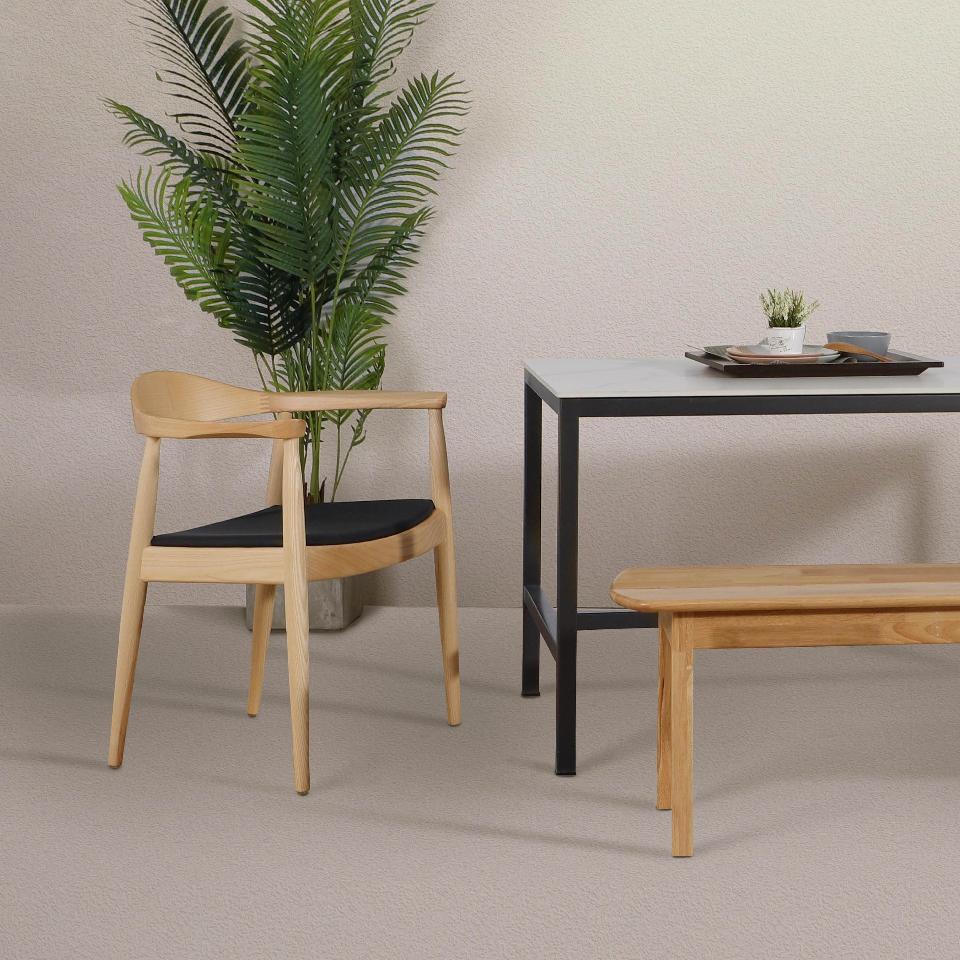 Osaka Dining Arm Chair - V5 - Natural/Black