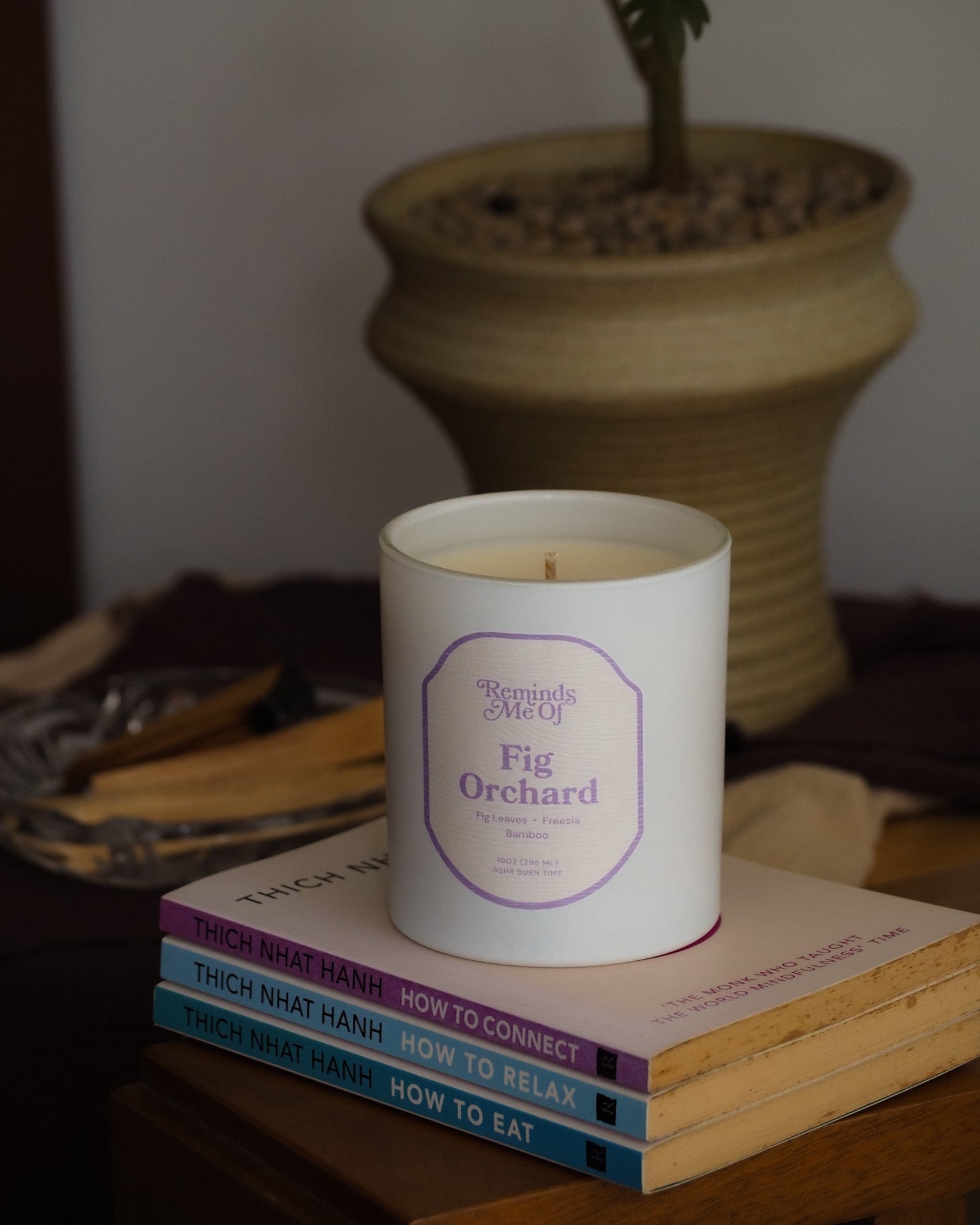 Reminds Me Of Fig Orchard Candle - White Matte Glass (300ml)