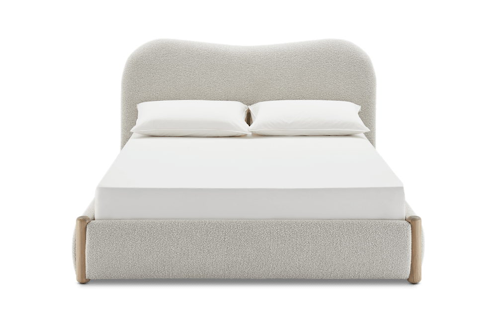Rochelle Performance Bouclé Bed - Performance Infinity Bouclé, Light Grey (White Quartz) - Queen