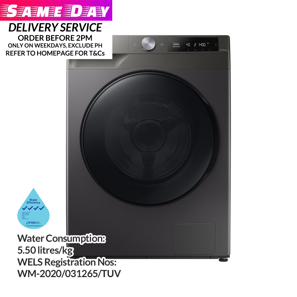 Samsung 9.6KG Smart Front Load Washer Dryer - INOX (WD90T634DBN)