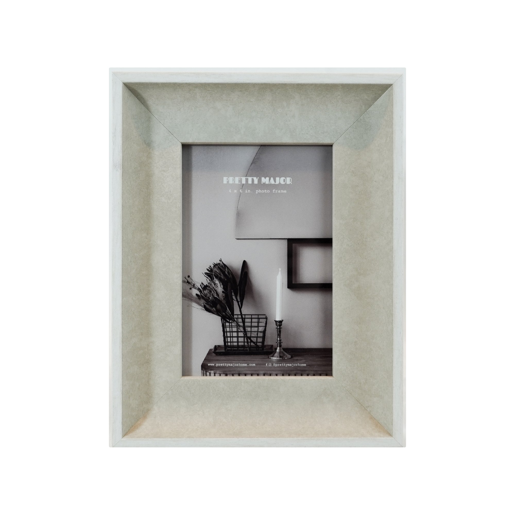 Pretty Major Stone Photo Frame - 4R (Stone White)