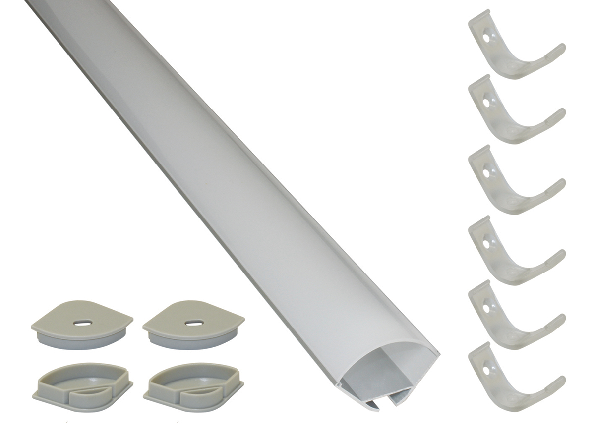 PowerLED LED Strip Extrusion & Diffuser EXT7 for Skirting Board Lighting, Under Cabinet Lighting, Shelving Lighting, Cove Lighting