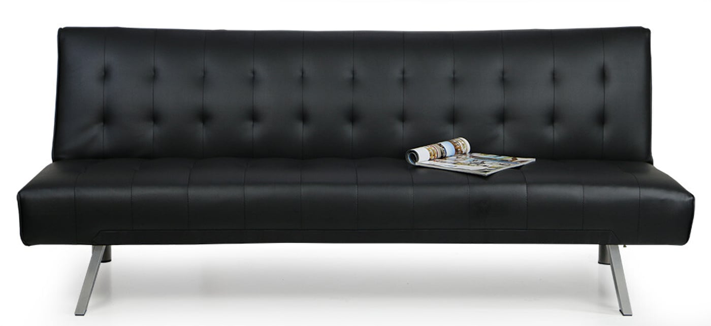 Andrea Sofa Bed - Black (Faux Leather)