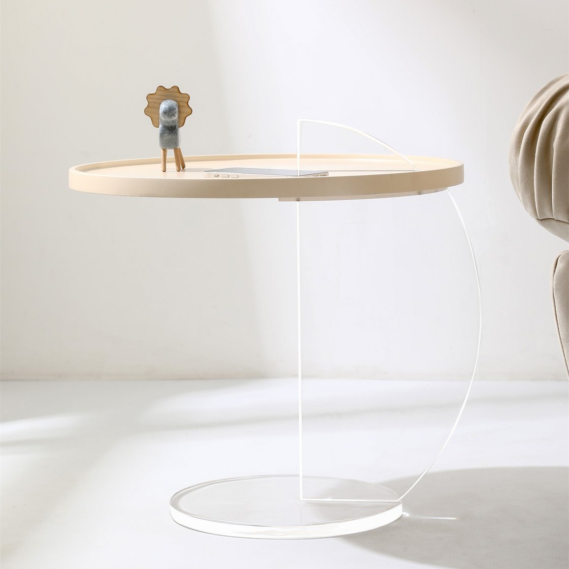 Zadok Floating Side Table (White)