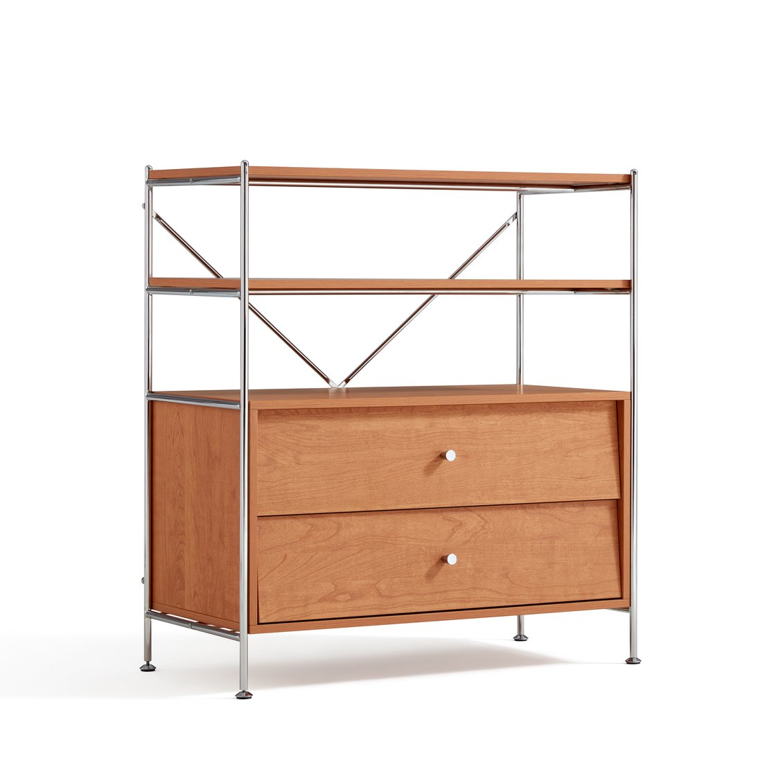 Cedar Display Shelf with Drawers (Cherry)