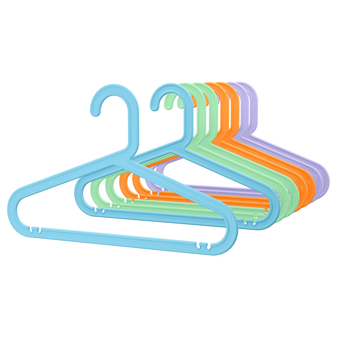 BAGIS Children's Coat Hanger, Mixed Colours (8-pack)