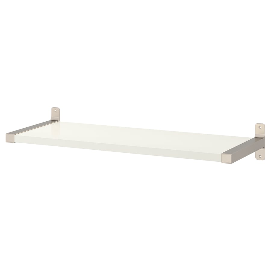 BERGSHULT / GRANHULT Wall Shelf - White/Nickel-Plated, 80x30 cm