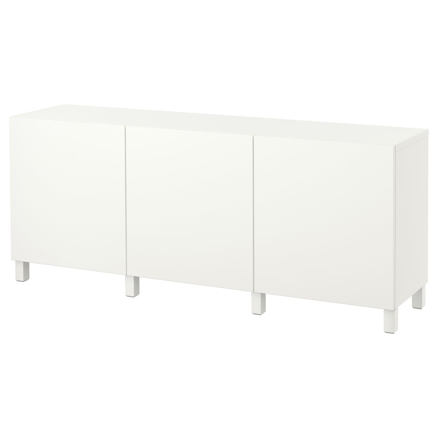 BESTÅ Storage Combination with Doors - White/Lappviken/Stubbarp White, 180x42x74 cm