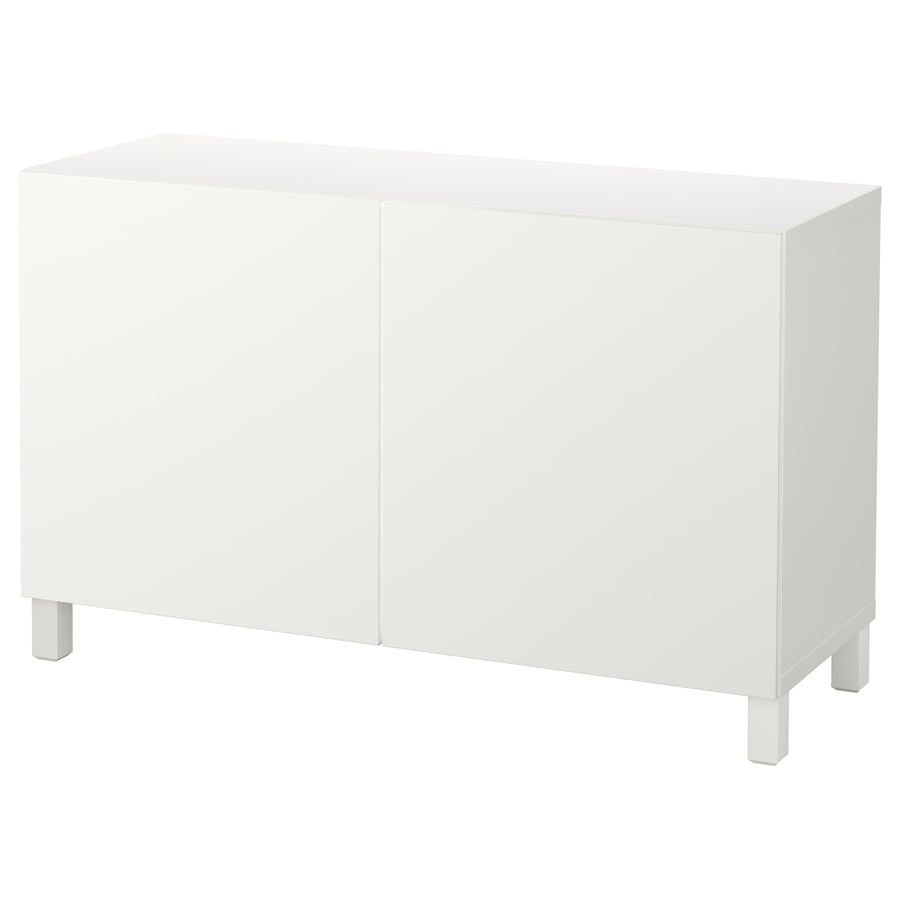 BESTÅ Storage combination with doors, white/Lappviken/Stubbarp white, 120x42x74 cm