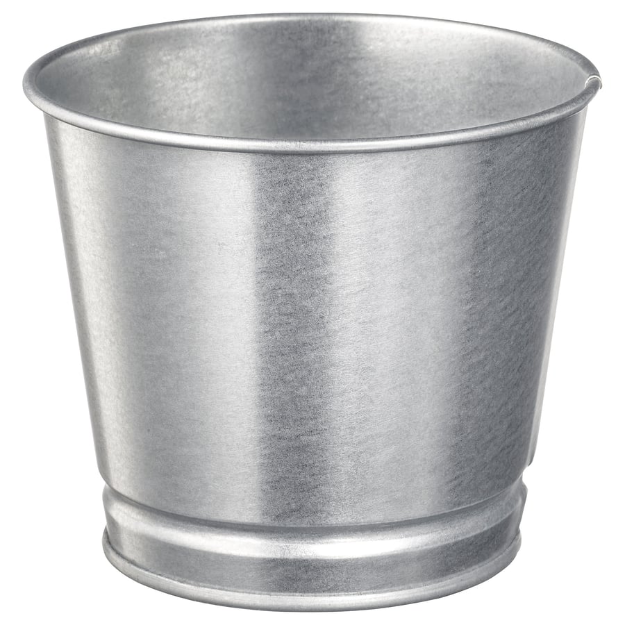 BINTJE Plant Pot, Galvanised, 9 cm - Grey
