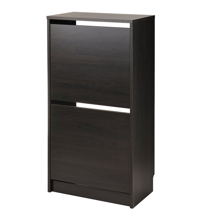 BISSA Shoe Cabinet with 2 Compartments - Black-Brown