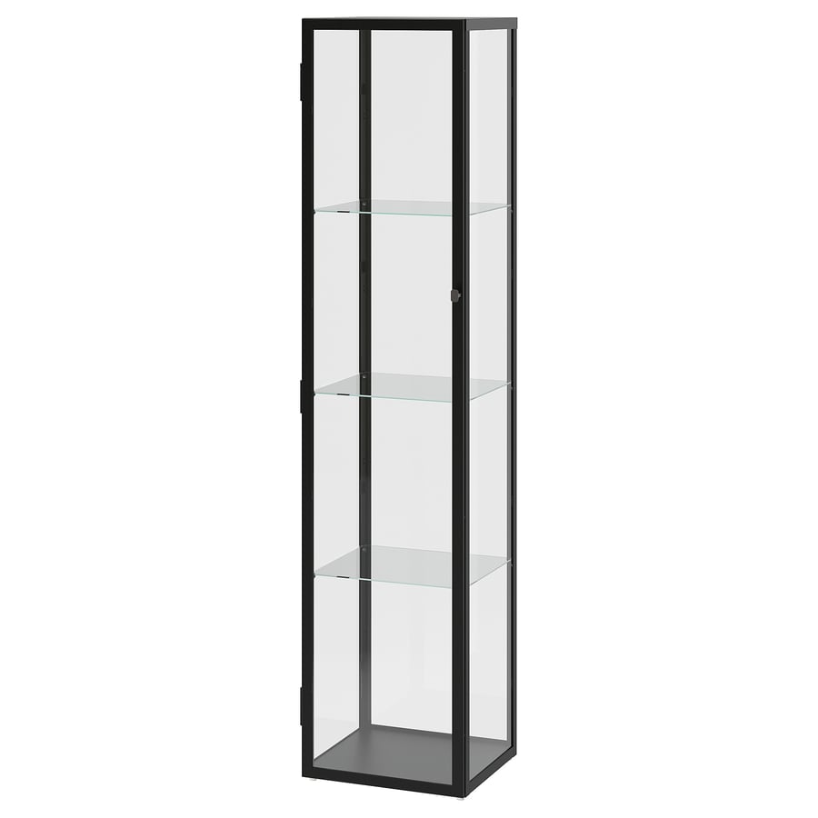 BLÅLIDEN Glass-Door Cabinet, Black, 35x32x151 cm