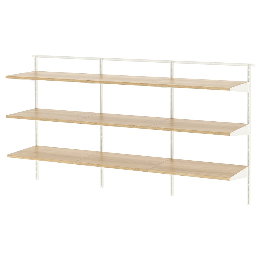 BOAXEL Shelving Unit - White/Oak, 187x40x101 cm