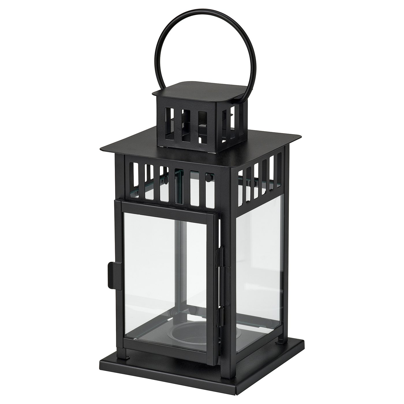 BORRBY Lantern for Block Candle, Indoor/Outdoor, Black, 28 cm