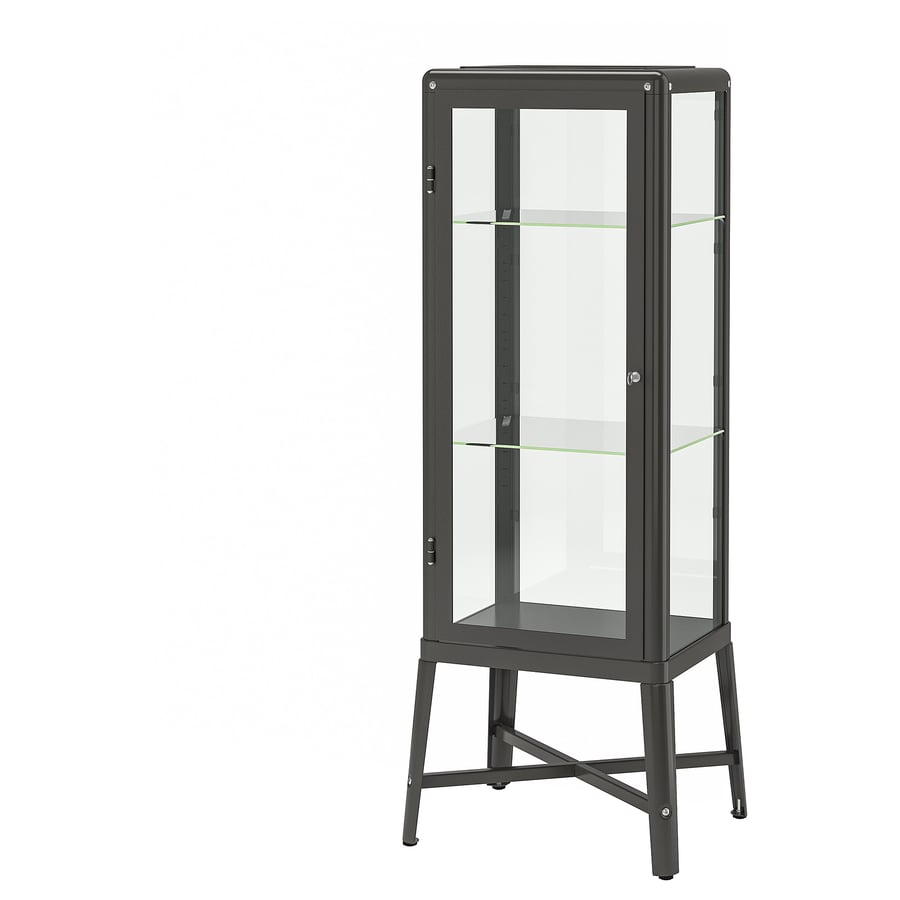 FABRIKÖR Glass-door cabinet - Dark Grey, 57x150 cm