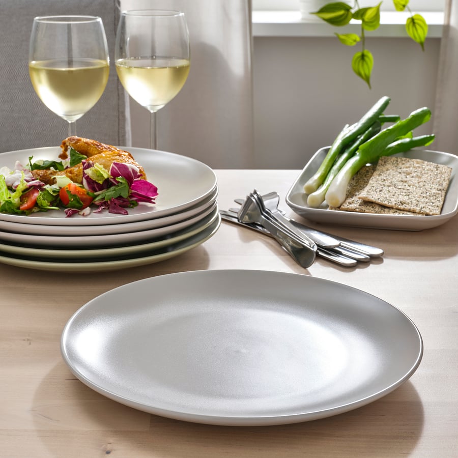 FÄRGKLAR Plate - Matt Light Grey, 26 cm