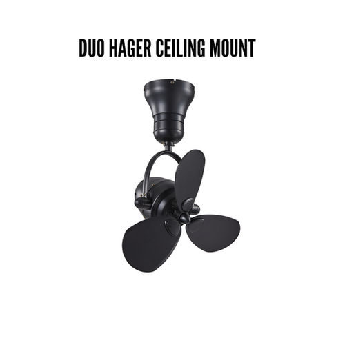 DUO HAGER Ceiling Fan - Matte Black & Dark Wood
