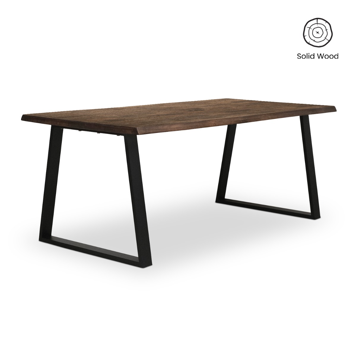 Fletcher Cedar Brown Faux Live Edge Dining Table 190cm