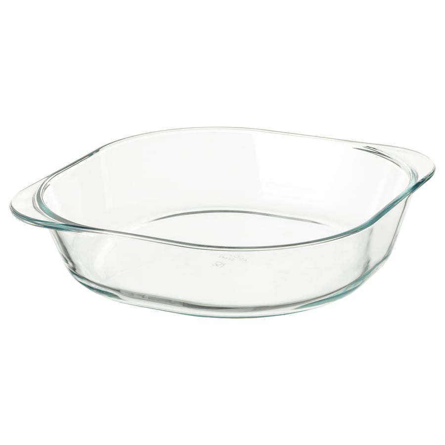 FÖLJSAM Oven Dish - Clear Glass, 24.5x24.5 cm