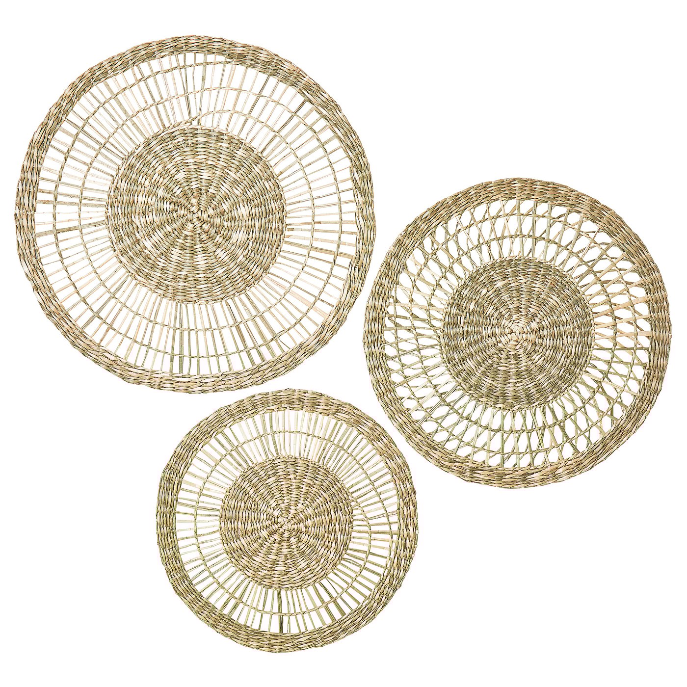 GILLSTAD Wall Decoration, Set of 3, Sedge Handmade