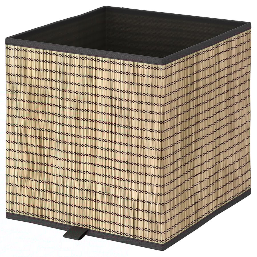 GNABBAS Basket - Beige, Black, 32x35x32 cm
