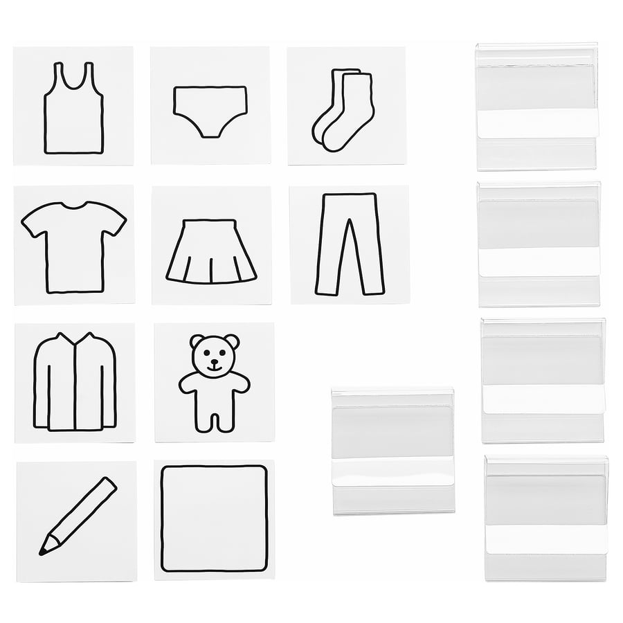 HÄNGIG Label Holder - White, Informative (5 pieces)