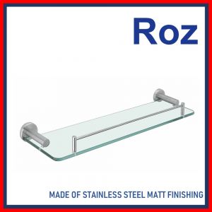 ROZ HK29-05-S Round Glass Shelf - Stainless Steel Satin