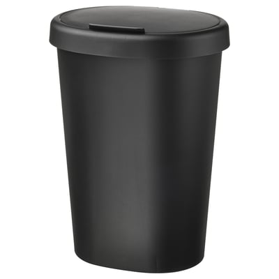 HÖLASS Bin with Lid - Black, 8 L