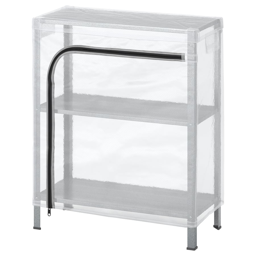 HYLLIS Shelving Unit with Cover, Transparent, 60x27x74 cm